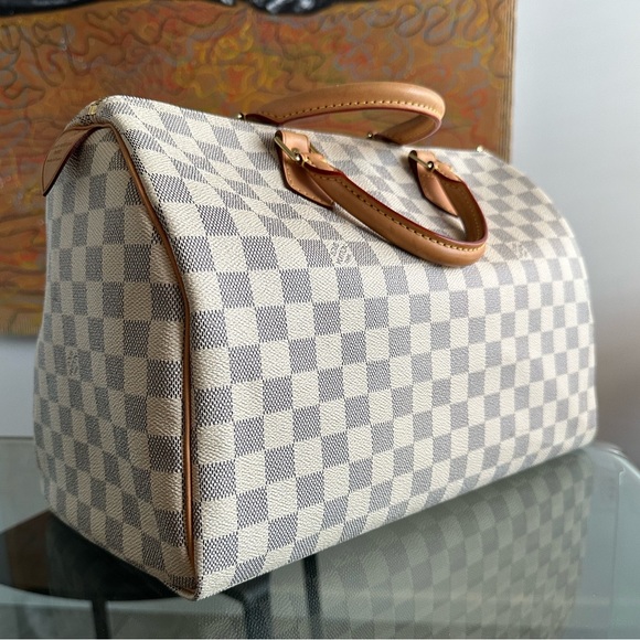 SOLD - mint 2011 Louis VUITTON 35 SPEEDY DAMIER AZUR - Picture 3 of 14